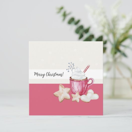 Heiße Kakao und Kekse Wasserfarbe (Stehend Vorderseite)