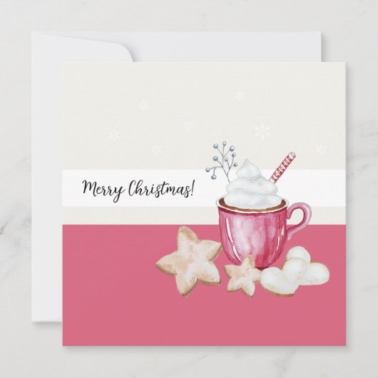 Heiße Kakao und Kekse Wasserfarbe (Vorderseite)