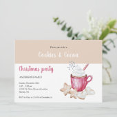 Heiße Kakao und Kekse Wasserfarbe Einladung (Stehend Vorderseite)