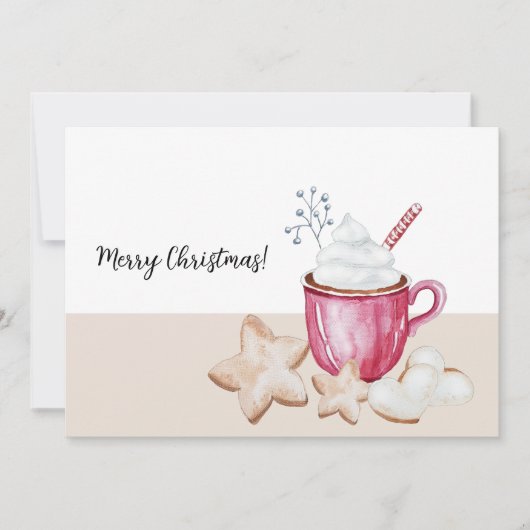 Heiße Kakao und Kekse Wasserfarbe Einladung (Vorderseite)