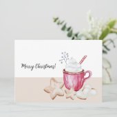 Heiße Kakao und Kekse Wasserfarbe Einladung (Stehend Vorderseite)