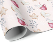 Heiße Kakao und Kekse Wasserfarbe Geschenkpapier (Rolleneckpunkt)