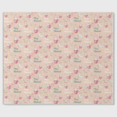 Heiße Kakao und Kekse Wasserfarbe Geschenkpapier (Flach)