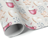 Heiße Kakao und Kekse Wasserfarbe Geschenkpapier (Rolleneckpunkt)