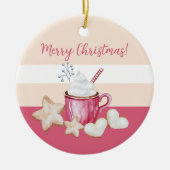 Heiße Kakao und Kekse Wasserfarbe Keramik Ornament (Vorne)