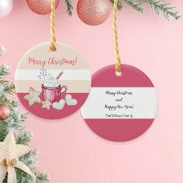 Heiße Kakao und Kekse Wasserfarbe Keramik Ornament