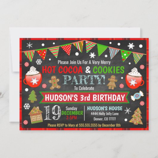 Heiße Kakao- und Keksfeste Einladung (Vorderseite)