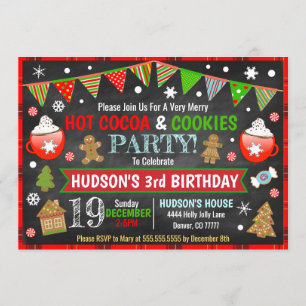 Heiße Kakao- und Keksfeste Einladung