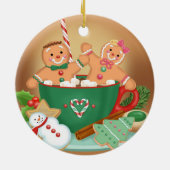 Heiße Kakao-und Lebkuchen-Verzierung Keramikornament (Hinten)