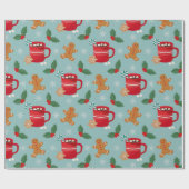 Heiße Kakao und Lebkuchen Weihnachtsgebäck Geschenkpapier (Flach)