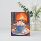 Heiße Kakao-Winter-Kamin Feiertagskarte (Stehend Vorderseite)