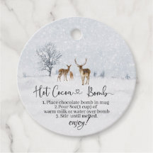 Heiße Kakaombombe Hirsche Familie und Baby es ist