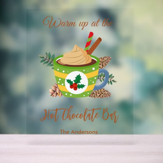 Heiße Kakaoschokolade - Bar Acrylschild (Neutral)