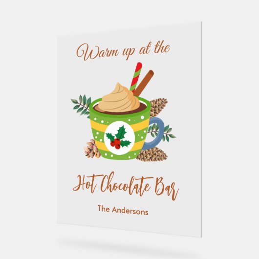 Heiße Kakaoschokolade - Bar Acrylschild (Winkel)