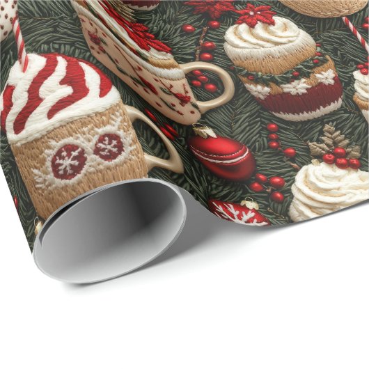 Heiße Kakaoweihe Weihnachtsbaumkugeln Gezwirntes M Geschenkpapier (Rolleneckpunkt)