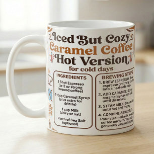 Heiße Karamell-Latte-Rezept Cozy Kaffeetasse