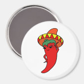 Heiße Kawaii Pepper Diva Magnet (Vorderseite/Rückseite)