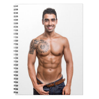 Heiße Kerl Sexy Oberkörperfreier Muskelmann Hunk T Notizblock
