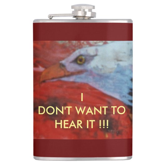 Heiße Köpfe, ich WOLLTE nicht, ES zu hören Flasche Flachmann (Vorderseite)