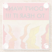 Heiße Köpfe, ich WOLLTE nicht, ES zu hören Flasche Glasuntersetzer (Rückseite)