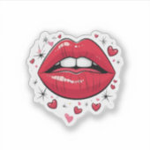 Heiße Lippen  Aufkleber (Vorderseite)