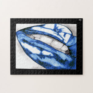 Heiße Lippen (blau) Puzzle