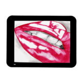 Heiße Lippen (Fuschia) Magnet (Horizontal)