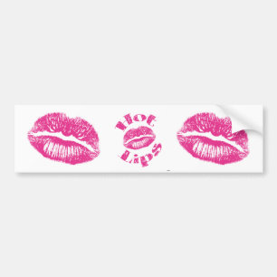 Heiße Lippen! Rosa Lippen Autoaufkleber