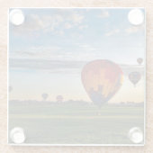Heiße Luft Ballon Festival in einem schönen wolkig Glasuntersetzer (Rückseite)