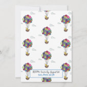 Heiße Luft Balloons Bird Nest Illustration Geburts Einladung (Rückseite)