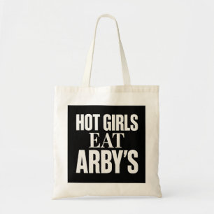 Heiße Mädchen essen Arby's-Tragetasche Tragetasche