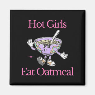 Heiße Mädchen essen Haferbrei Lustiges Design  Magnet