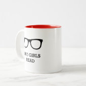 Heiße Mädchen lasen Buch-Liebhaber-lustigen Nerd Zweifarbige Tasse (Vorderseite Links)