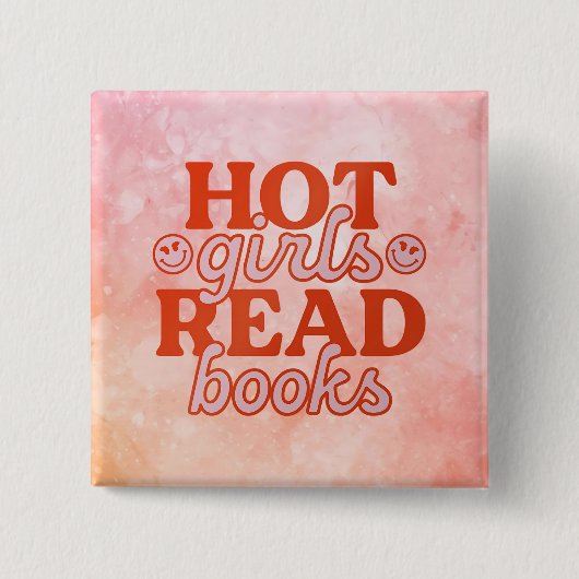 Heiße Mädchen lesen Bücher Button (Vorderseite)