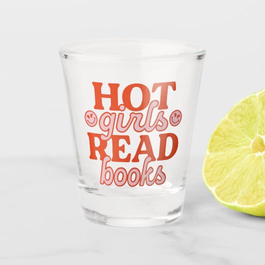 Heiße Mädchen lesen Bücher Schnapsglas (Vorderseite)