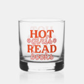 Heiße Mädchen lesen Bücher Whiskyglas (Rückseite)