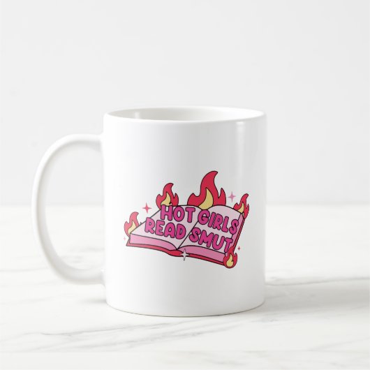 Heiße Mädchen lesen Schund Kaffeetasse (Links)