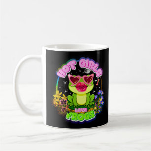 Heiße Mädchen lieben Frösche Lustiger Süßer Frosch Kaffeetasse