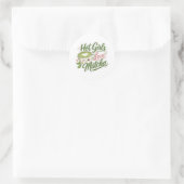 Heiße Mädchen lieben Matcha Runder Aufkleber (Tasche)