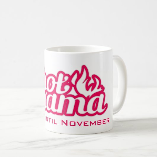 Heiße Mama Backzeit Fälliges Datum Rosa Tasse (VorderseiteRechts)