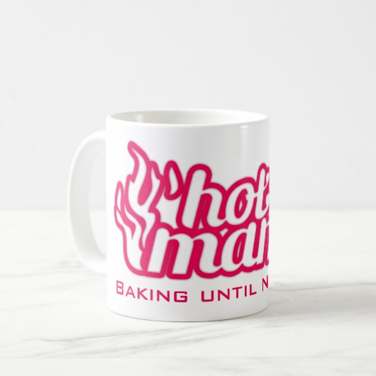 Heiße Mama Backzeit Fälliges Datum Rosa Tasse (Vorderseite Links)