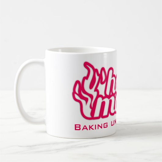 Heiße Mama Backzeit Fälliges Datum Rosa Tasse (Links)