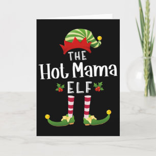 Heiße Mama Weihnachtself passendes Schlafanzug X-m Karte