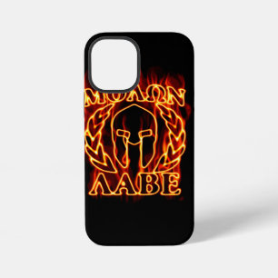 Heiße Molon Labe Krieger Maske Lorbeeren in Flamme iPhone Hülle