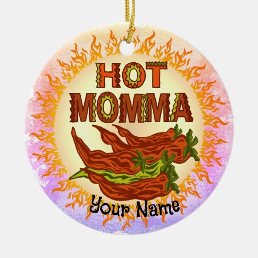 Heiße Mutti Keramik Ornament (Vorne)