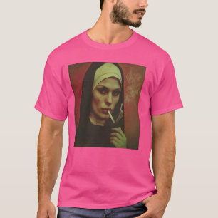 Heiße Nonne raucht Zigarette, Rebellious Nonne T-Shirt