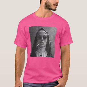 Heiße Nonne raucht Zigarette, Rebellious Nonne T-Shirt