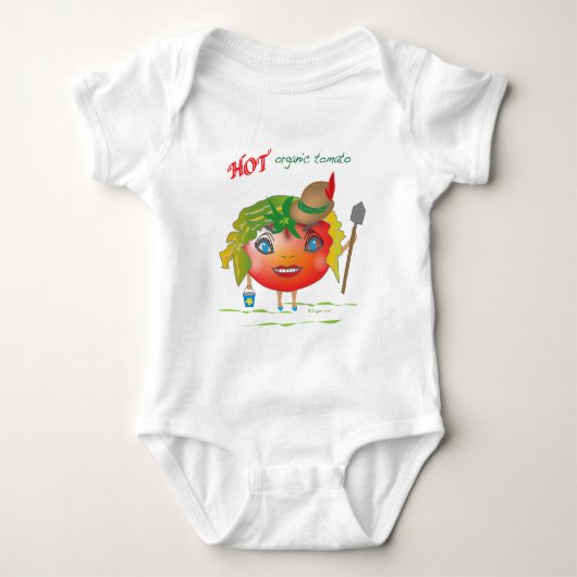 Heiße Organische Tomate Baby Strampler (Vorderseite)
