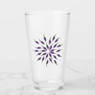 Heiße Paprika Lila Mandala Kunst Glas