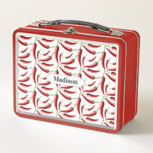 Heiße Paprika Muster individuell benannte Lunchbox